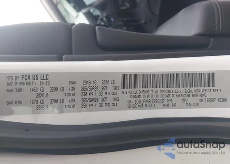 2020 Jeep Grand Cherokee Altitude 4X4 z USA, uszkodzony, nr VIN 1C4RJFAG6LC206297